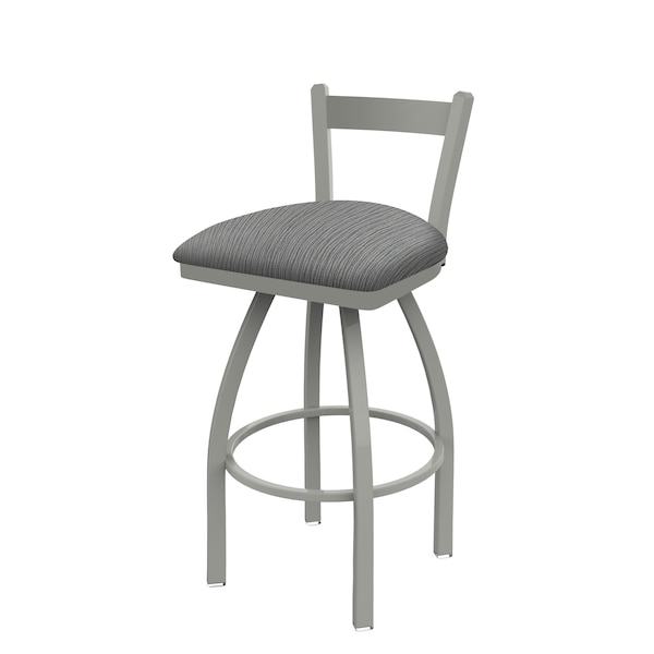 25" Low Back Swivel Counter Stool, Nickel Finish, Graph Seat